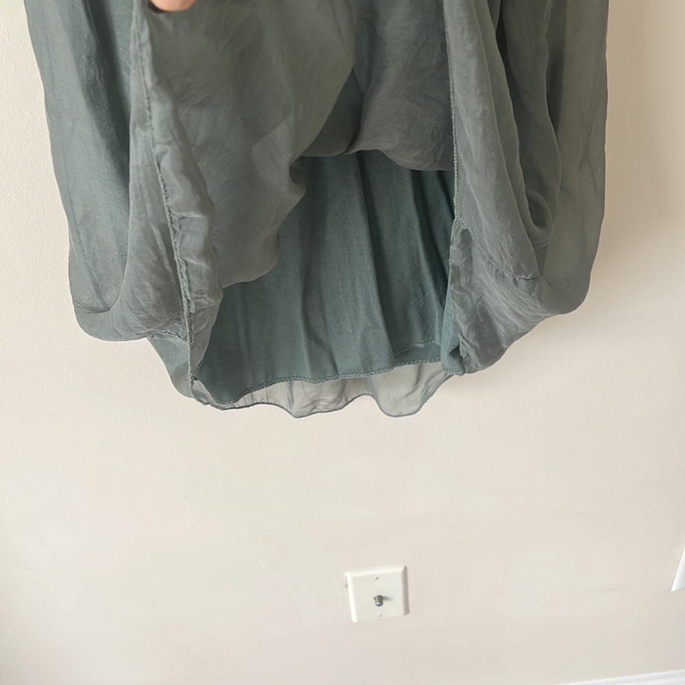 Laura Moretti Made in Italy 100% Silk Olive Green Sleeveless Dress Women… - Picture 14 of 16